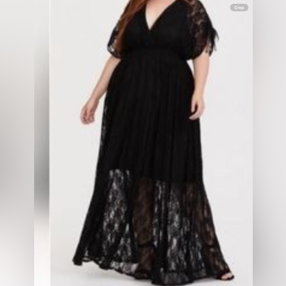 torrid Dresses & Skirts - 🖤Torrid Black Stretch Lace Short Sleeve Maxi Dress Size 3X